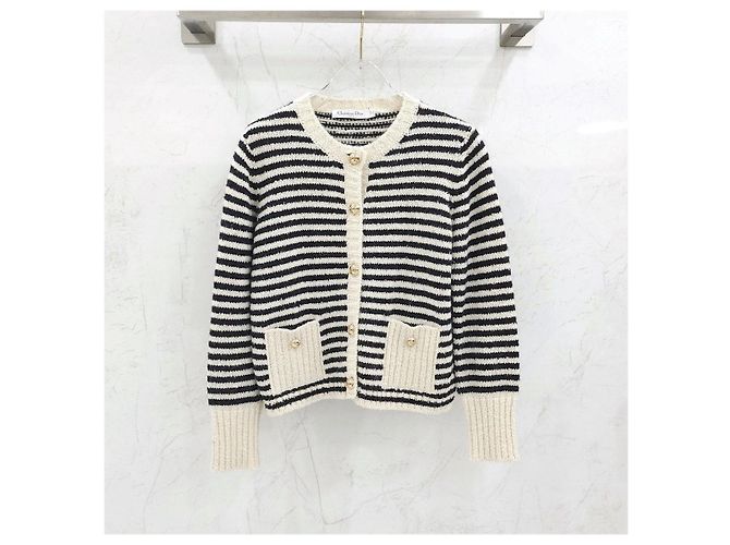 Dior Gestreifter Cardigan aus Leder - Ansicht 9