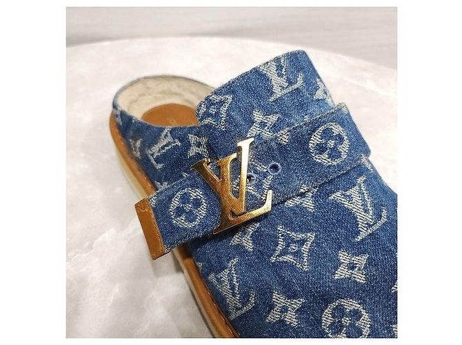 Louis Vuitton Mules cozy in denim monogram - vista 7