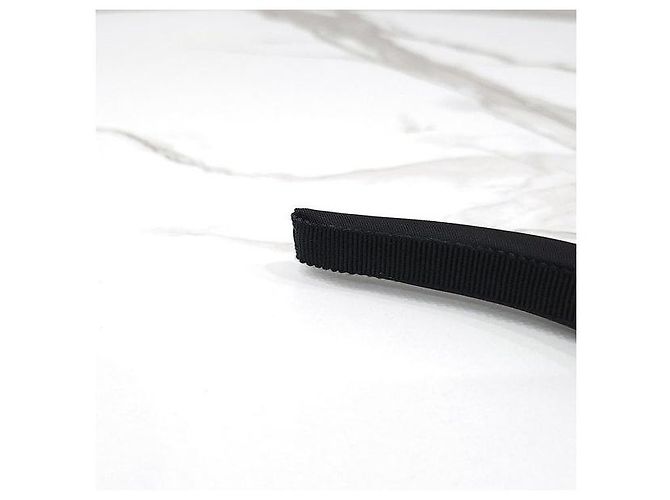 Prada Fascia per capelli in nylon con logo triangolare nero - vista 6