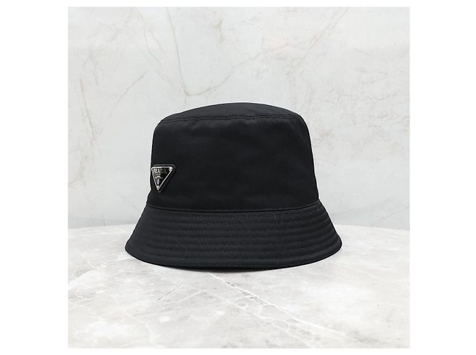 Prada Cappello bucket con logo triangolo nero - vista 11