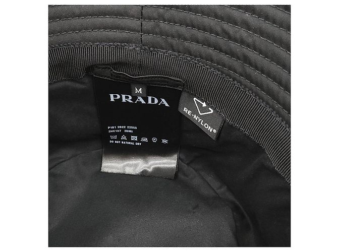 Prada Cappello bucket con logo triangolo nero - vista 14