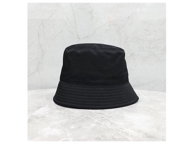 Prada Cappello bucket con logo triangolo nero - vista 3