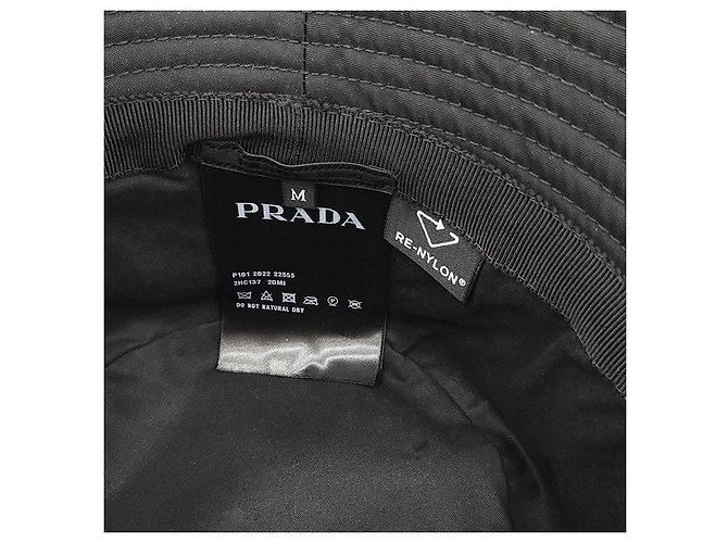 Prada Cappello bucket con logo triangolo nero - vista 6