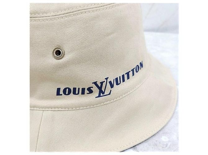 Louis Vuitton Wendbarer Denim Bucket Hat Blau Beige - Ansicht 8