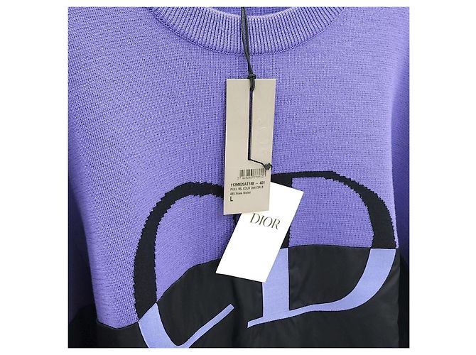Dior Wolle-Nylon-Strick mit CD-Logo in Lila - Ansicht 11