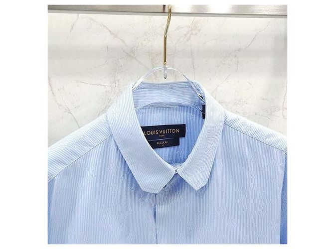 Louis Vuitton Blaues Hemd mit Monogramm-Streifen - Ansicht 4
