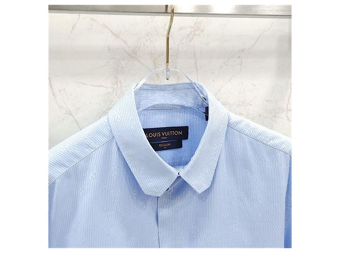 Louis Vuitton Blaues Hemd mit Monogramm-Streifen - Ansicht 9