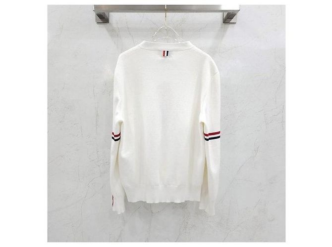 Thom Browne Milano Stitch White Armband Cardigan - Ansicht 2