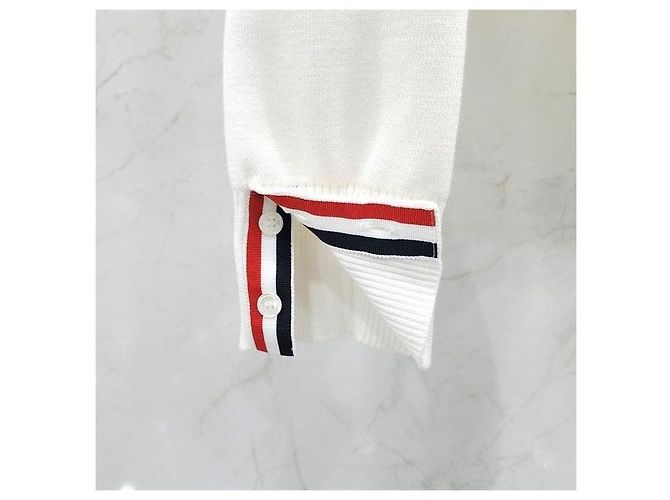 Thom Browne Milano Stitch White Armband Cardigan - Ansicht 4