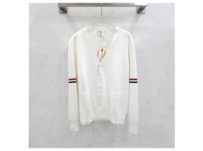 Thom Browne Milano Stitch White Armband Cardigan - Ansicht 7