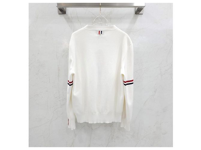 Thom Browne Milano Stitch White Armband Cardigan - Ansicht 8
