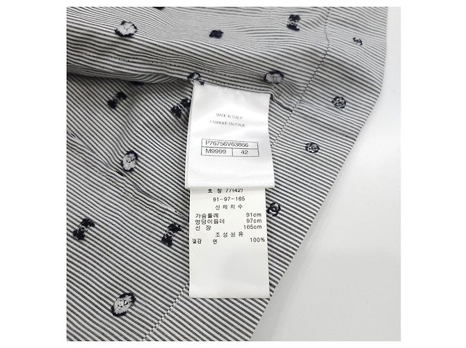 Chanel CC Mark Stripe Camellia Kurzarmhemd aus Baumwolle - Ansicht 15
