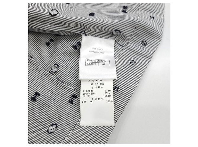 Chanel CC Mark Stripe Camellia Kurzarmhemd aus Baumwolle - Ansicht 7