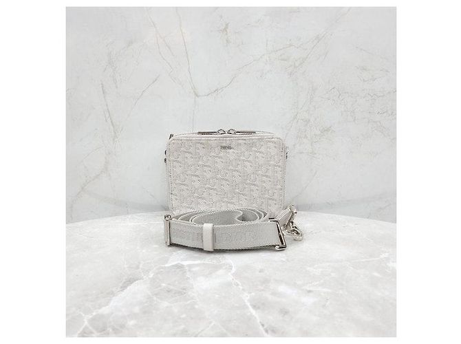 Dior Borsa crossbody pochette con zip in jacquard bianco - vista 11
