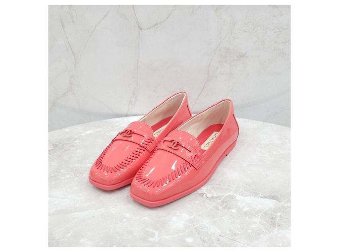 Mocassini Chanel in vernice rosa - vista 8