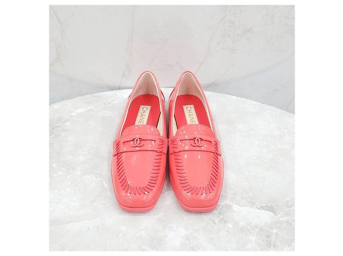 Mocassini Chanel in vernice rosa - vista 9