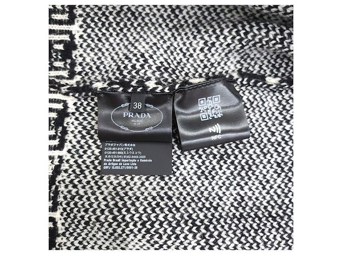 Prada Strickcardigan mit Multi-Pattern in Schwarz-Weiß - Ansicht 12