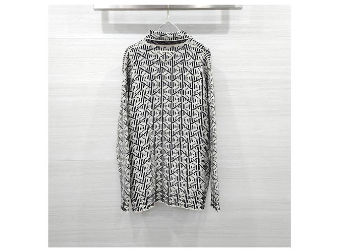 Prada Strickcardigan mit Multi-Pattern in Schwarz-Weiß - Ansicht 8
