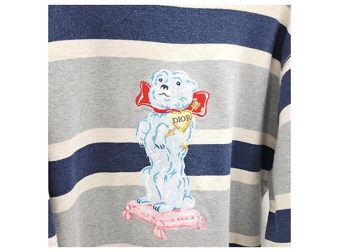 Dior Gestreifter Sweatshirt mit Bären-Logo - Ansicht 12