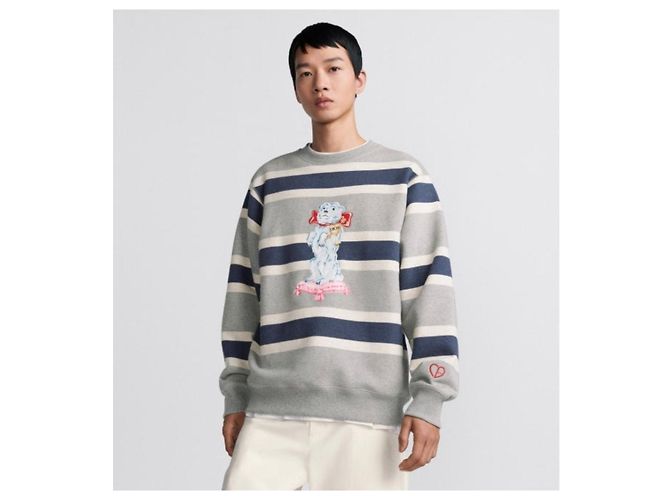 Dior Gestreifter Sweatshirt mit Bären-Logo - Ansicht 15
