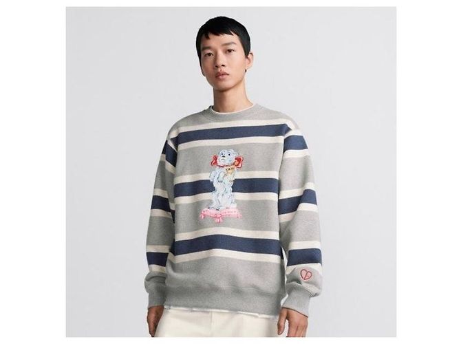 Dior Gestreifter Sweatshirt mit Bären-Logo - Ansicht 7