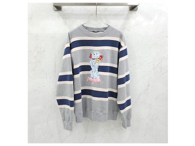Dior Gestreifter Sweatshirt mit Bären-Logo - Ansicht 9