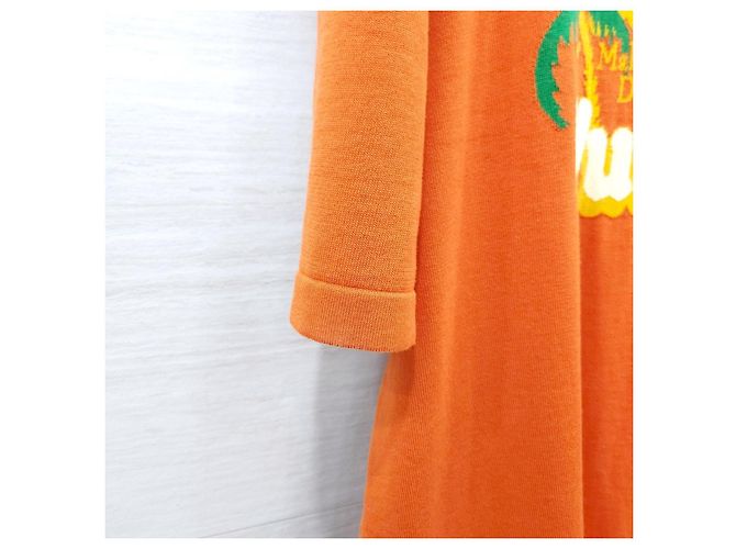 Louis Vuitton Palm Tree Kurzarm Strickpullover Rundhals Orange XL - Ansicht 13
