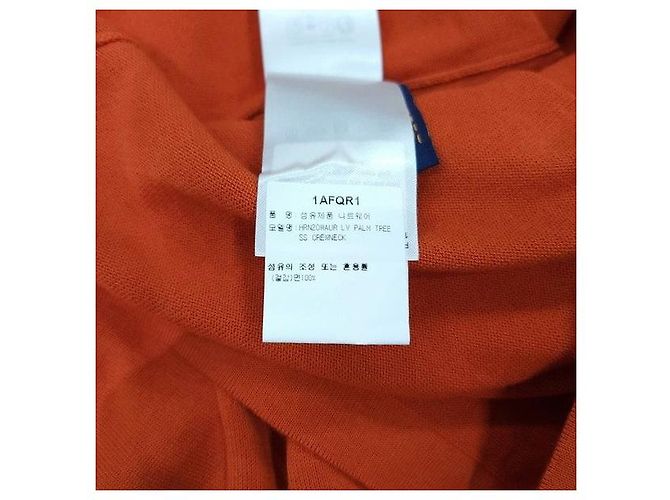Louis Vuitton Palm Tree Kurzarm Strickpullover Rundhals Orange XL - Ansicht 8