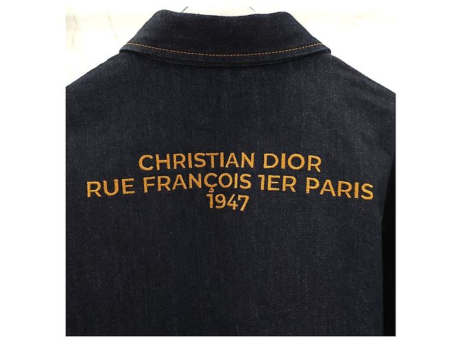 Dior Giacca Bomber in Denim di Cotone con Logo Ricamato e Zip - vista 13