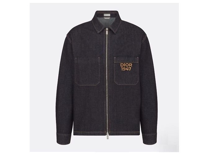 Dior Giacca Bomber in Denim di Cotone con Logo Ricamato e Zip - vista 15