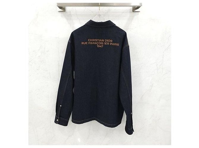Dior Giacca Bomber in Denim di Cotone con Logo Ricamato e Zip - vista 2