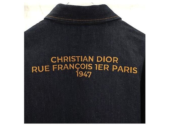 Dior Giacca Bomber in Denim di Cotone con Logo Ricamato e Zip - vista 5