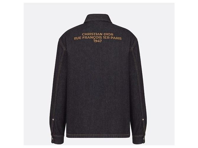 Dior Giacca Bomber in Denim di Cotone con Logo Ricamato e Zip - vista 8