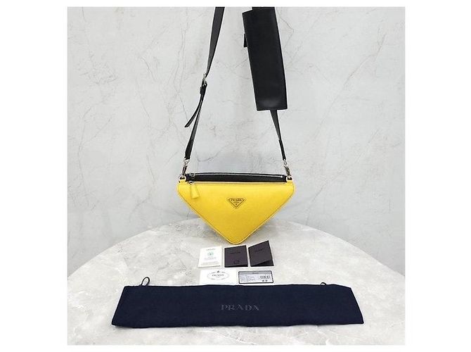 Prada Borsa a tracolla Triangle in pelle Saffiano - vista 10