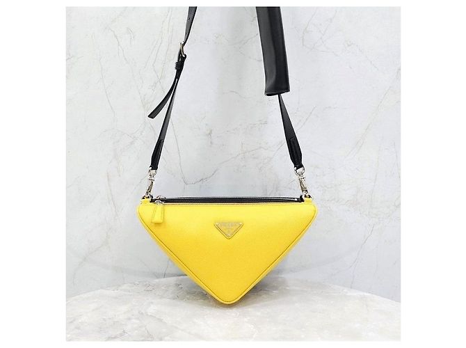 Prada Borsa a tracolla Triangle in pelle Saffiano - vista 12