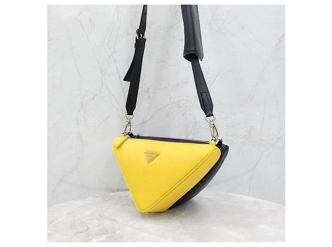 Prada Borsa a tracolla Triangle in pelle Saffiano - vista 13
