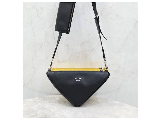 Prada Borsa a tracolla Triangle in pelle Saffiano - vista 14