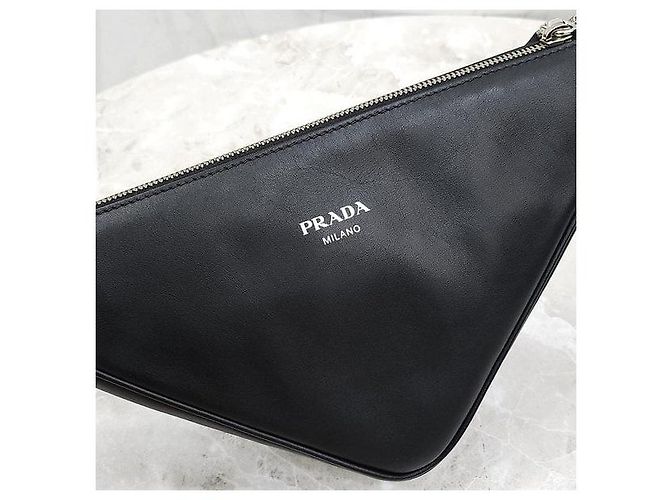 Prada Borsa a tracolla Triangle in pelle Saffiano - vista 5