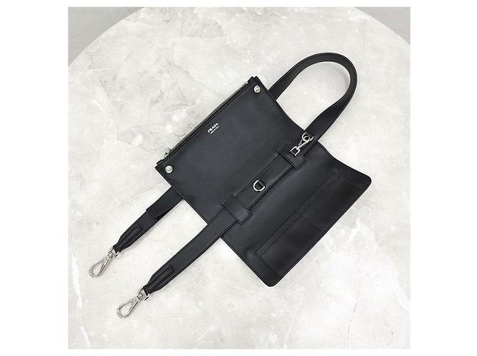 Prada Borsa a tracolla Triangle in pelle Saffiano - vista 6