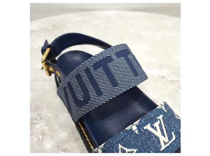 Louis Vuitton Sandali Paseo Flat Comfort Denim - vista 11
