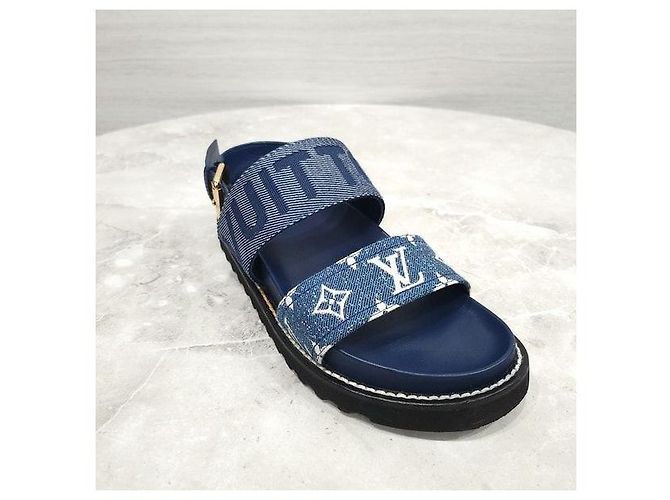 Louis Vuitton Sandali Paseo Flat Comfort Denim - vista 4