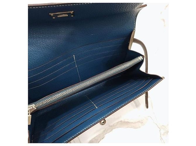 Hermès Cartera Larga Kelly Classic Epsom Verso Etoupe Silver Hardware - vista 8