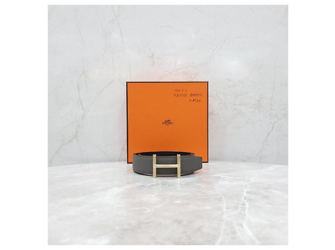Cinturón reversible Hermès de cuero verde - vista 10