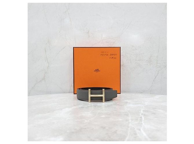 Cinturón reversible Hermès de cuero verde - vista 5