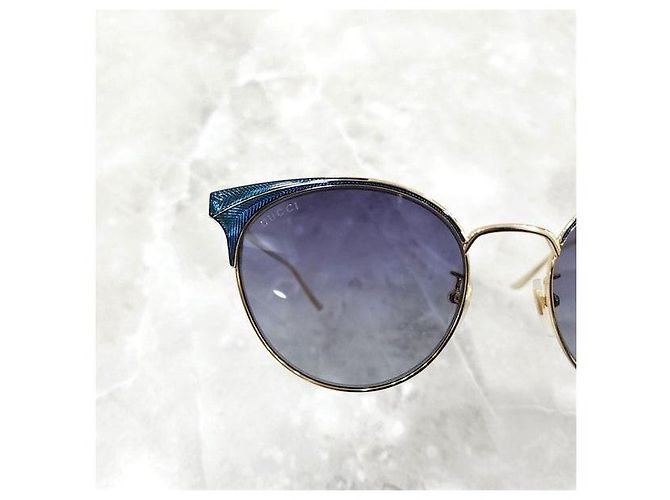 Gucci Gafas de sol de montura dorada - vista 7