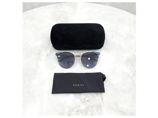 Gucci Gafas de sol de montura dorada - vista 8