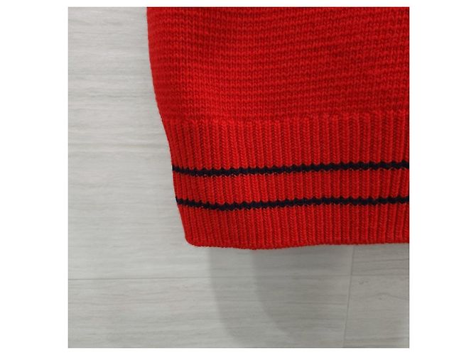 Dior Roter Kaschmir-Wollpullover Strick - Ansicht 12