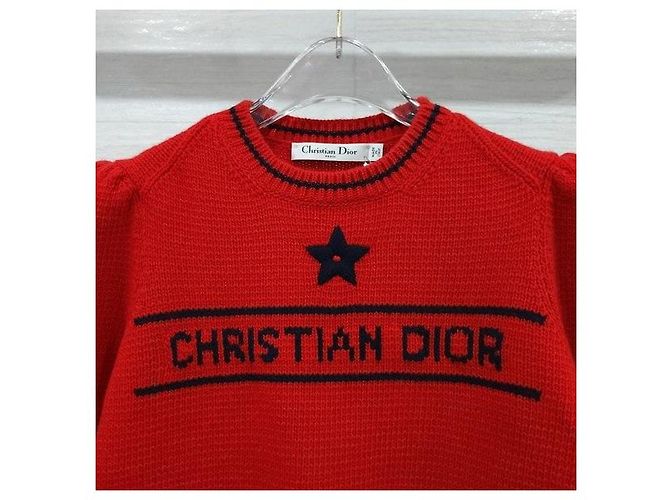 Dior Roter Kaschmir-Wollpullover Strick - Ansicht 3