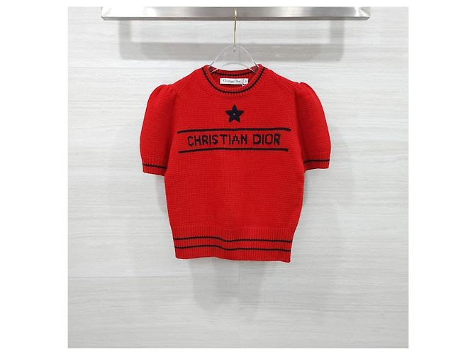 Dior Roter Kaschmir-Wollpullover Strick - Ansicht 8