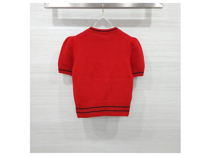 Dior Roter Kaschmir-Wollpullover Strick - Ansicht 9